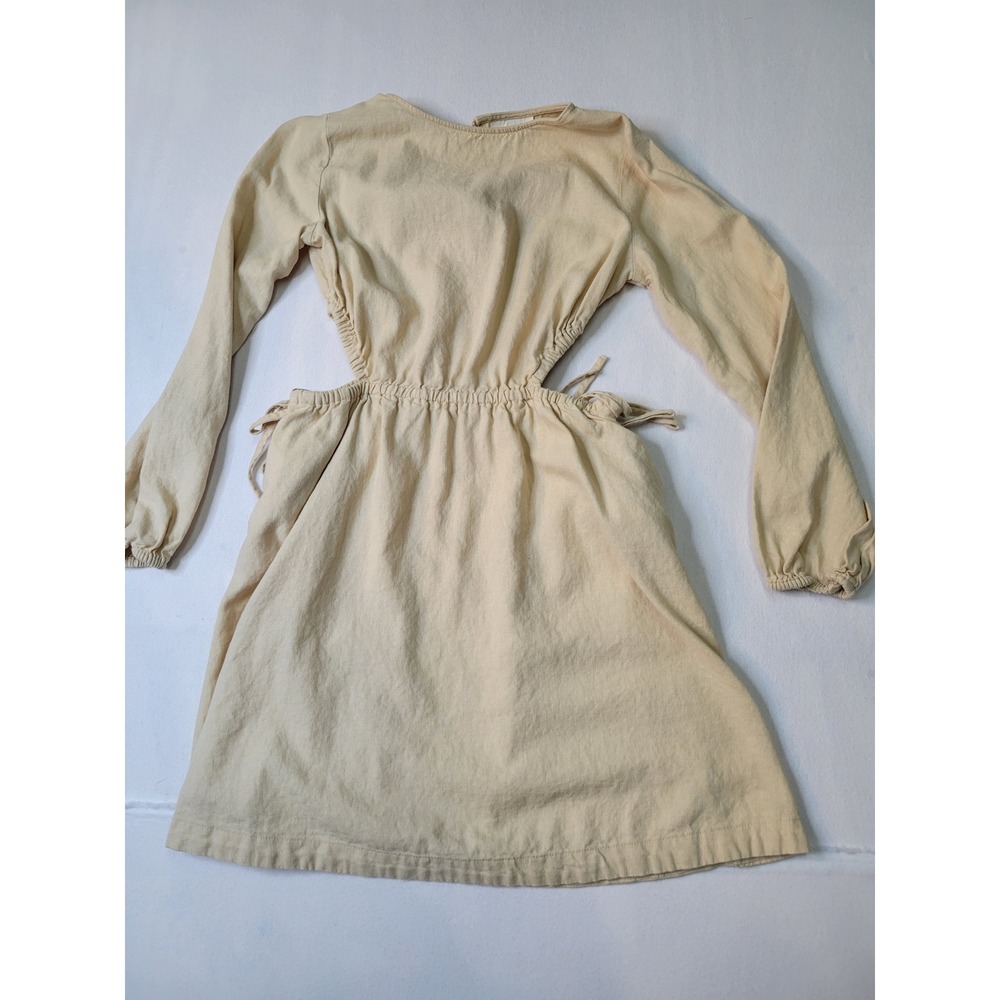 Universal Thread Beige Long Sleeve Cutout Side Tie Mini Dress Small 2220
